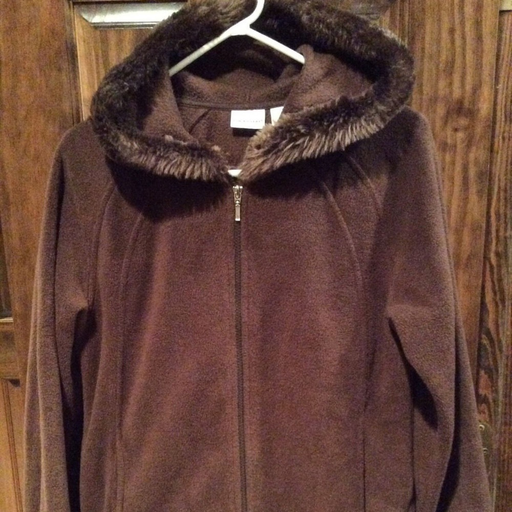 SOLD-Kim Rogers M Brown Full Zip Fleece Jacket